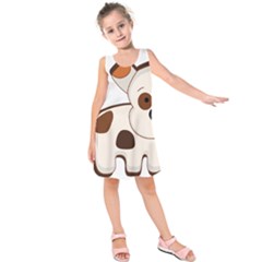 Animation-dog-cute-cartoon-drawing Kids  Sleeveless Dress by 99art