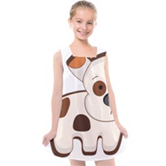 Animation-dog-cute-cartoon-drawing Kids  Cross Back Dress by 99art