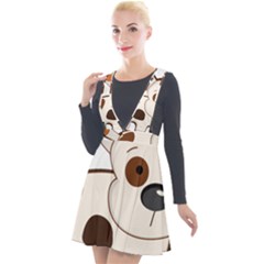 Animation-dog-cute-cartoon-drawing Plunge Pinafore Velour Dress by 99art