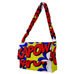 Kapow-comic-comic-book-fight Full Print Messenger Bag (m) by 99art