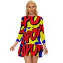 Kapow-comic-comic-book-fight Long Sleeve Babydoll Dress View1