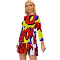 Kapow-comic-comic-book-fight Long Sleeve Babydoll Dress View2