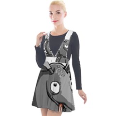 Animal-armadillo-armored-ball- Plunge Pinafore Velour Dress by 99art