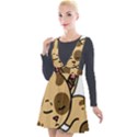 Cat-cartoon-pet-kitten-character Plunge Pinafore Velour Dress View1