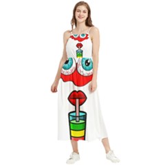 Animation-eyes-cartoon-cute-comic Boho Sleeveless Summer Dress by 99art