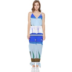 Wal-fish-small-world-lake-sea Sleeveless Tie Ankle Chiffon Jumpsuit by 99art