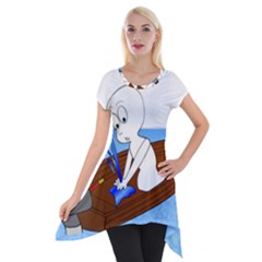 Spirit-boat-funny-comic-graphic Short Sleeve Side Drop Tunic by 99art