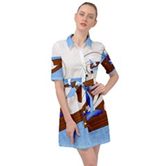 Spirit-boat-funny-comic-graphic Belted Shirt Dress by 99art