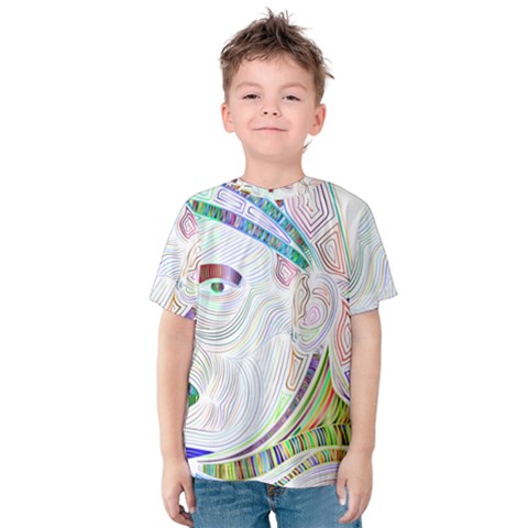 Maasai-man-people-abstract Kids  Cotton Tee by 99art