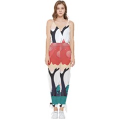 Tree-art-trunk-artwork-cartoon Sleeveless Tie Ankle Chiffon Jumpsuit by 99art