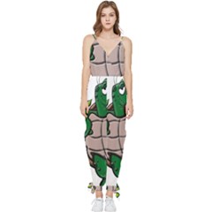 Amphibian-animal-cartoon-reptile Sleeveless Tie Ankle Chiffon Jumpsuit by 99art