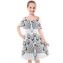 Peacock-plumage-display-bird Kids  Cut Out Shoulders Chiffon Dress View1