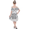 Peacock-plumage-display-bird Kids  Cut Out Shoulders Chiffon Dress View2