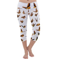 Butterfly Butterflies Insect Swarm Capri Yoga Leggings by 99art