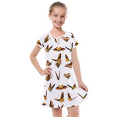 Butterfly Butterflies Insect Swarm Kids  Cross Web Dress by 99art