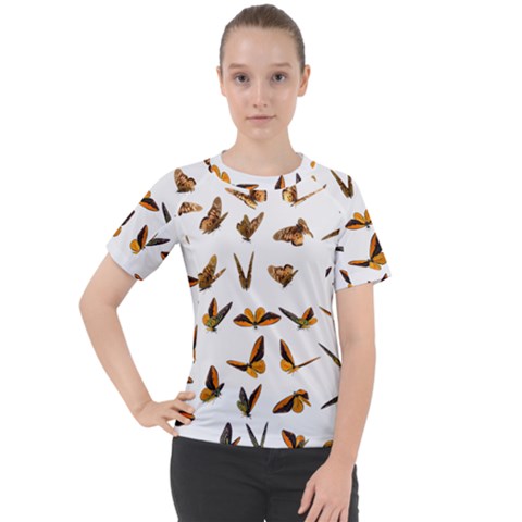 Butterfly Butterflies Insect Swarm Women s Sport Raglan Tee by 99art