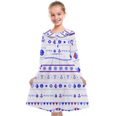 Marine Nautical Clip Art Kids  Midi Sailor Dress by 99art