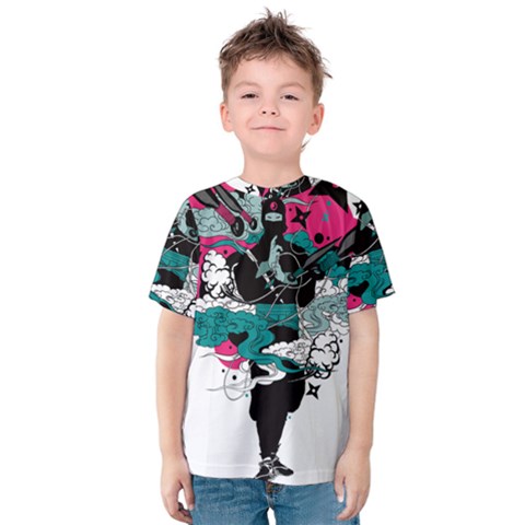 Japan Ninja-japanese-samurai-color- Kids  Cotton Tee by 99art