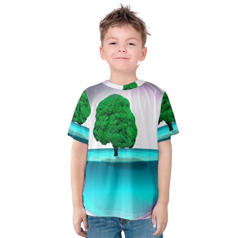 Crystal-ball-sphere-cartoon Color Background Kids  Cotton Tee by 99art