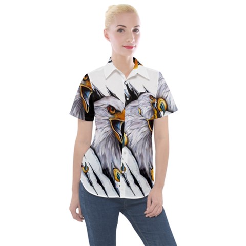 Eagle Women s Short Sleeve Pocket Shirt by 99art