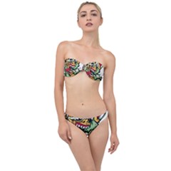 Scooter-motorcycle-graffiti Classic Bandeau Bikini Set by 99art