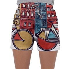 Amsterdam Graphic Design Poster Illustration Sleepwear Shorts by 99art