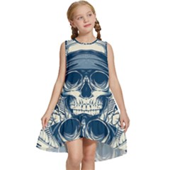 Skull Drawing Kids  Frill Swing Dress by 99art