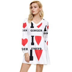 I Love Ginger Tiered Long Sleeve Mini Dress by ilovewhateva