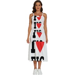 I Love Fig  Sleeveless Shoulder Straps Boho Dress by ilovewhateva