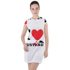 I Love Custard Drawstring Hooded Dress by ilovewhateva