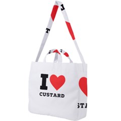 I Love Custard Square Shoulder Tote Bag by ilovewhateva