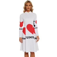 I Love Cucumber Long Sleeve Shirt Collar A-line Dress by ilovewhateva