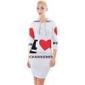 I love cranberry Quarter Sleeve Hood Bodycon Dress View1