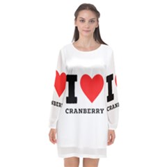 I Love Cranberry Long Sleeve Chiffon Shift Dress  by ilovewhateva