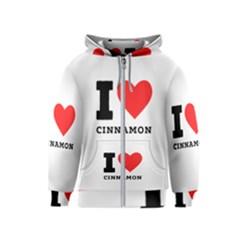 I Love Cinnamon  Kids  Zipper Hoodie by ilovewhateva