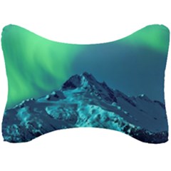 Aurora Borealis Sky Winter Snow Mountains Night Seat Head Rest Cushion by B30l