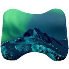 Aurora Borealis Sky Winter Snow Mountains Night Head Support Cushion by B30l