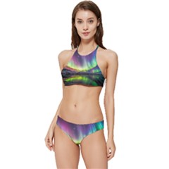 Aurora Borealis Polar Northern Lights Natural Phenomenon North Night Mountains Banded Triangle Bikini Set by B30l