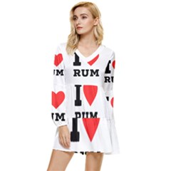 I Love Rum Tiered Long Sleeve Mini Dress by ilovewhateva