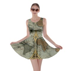 Vintage World Map Travel Geography Skater Dress by B30l