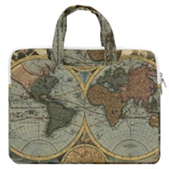 Vintage World Map Travel Geography Macbook Pro 13  Double Pocket Laptop Bag by B30l