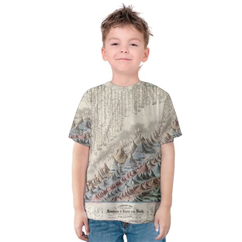 Mountain View Mountain Top Infographics Map Kids  Cotton Tee by B30l