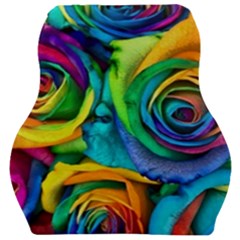 Colorful Roses Bouquet Rainbow Car Seat Velour Cushion  by B30l