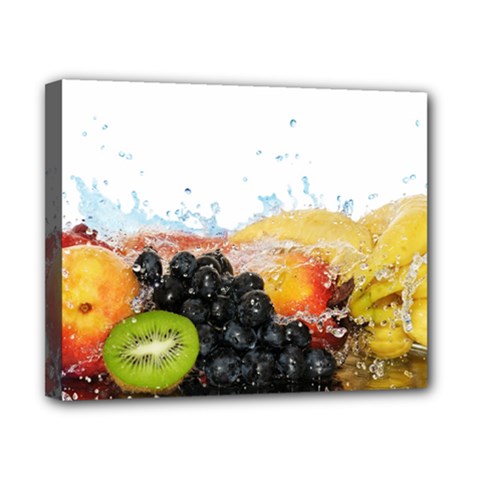 Variety Of Fruit Water Berry Food Splash Kiwi Grape Canvas 10  X 8  (stretched) by B30l