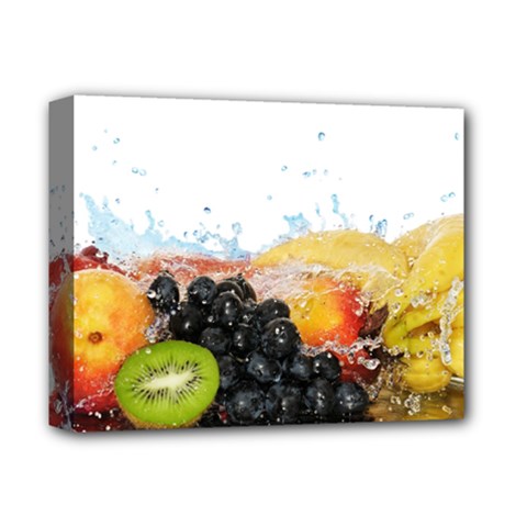 Variety Of Fruit Water Berry Food Splash Kiwi Grape Deluxe Canvas 14  X 11  (stretched) by B30l