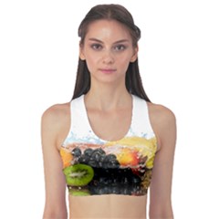 Variety Of Fruit Water Berry Food Splash Kiwi Grape Sports Bra by B30l