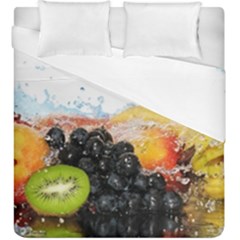 Variety Of Fruit Water Berry Food Splash Kiwi Grape Duvet Cover Double Side (king Size) by B30l