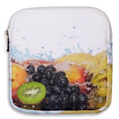 Variety Of Fruit Water Berry Food Splash Kiwi Grape Mini Square Pouch by B30l