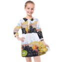 Variety Of Fruit Water Berry Food Splash Kiwi Grape Kids  Quarter Sleeve Shirt Dress View1