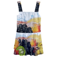 Variety Of Fruit Water Berry Food Splash Kiwi Grape Kids  Layered Skirt Swimsuit by B30l